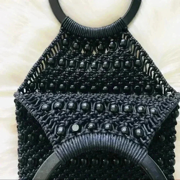 Handmade Woven Macrame Crotchet Bag Boho Summer - Picture 4 of 6